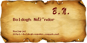 Boldogh Nándor névjegykártya